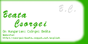 beata csorgei business card